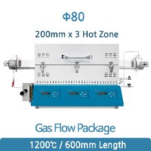 1200℃ 3존 가스플로패키지 Gas Flow Package (200mm x 3 Hot Zone Ø80)
